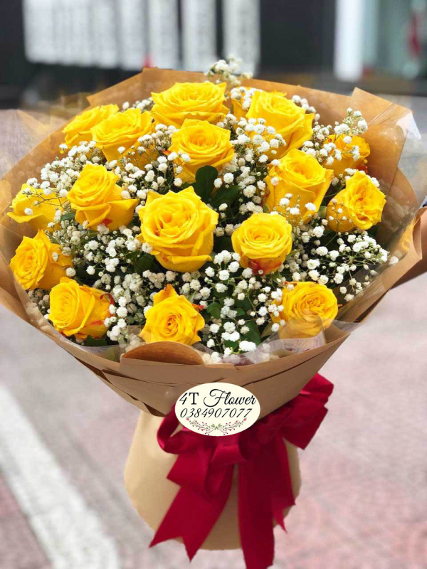 bó hoa hồng vàng đẹp